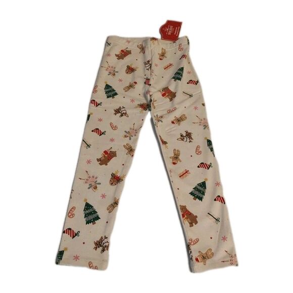 Holiday Time Girl's Leggings Sz 4T Ivory Gifts Gingerbread Stockings Reindeer - Picture 1 of 8